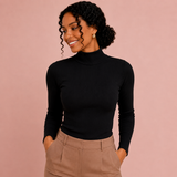 Blusa Canelada Gola Alta Milla