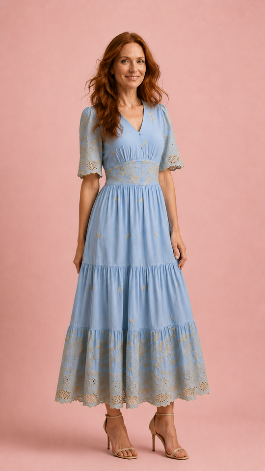 Vestido Longo Elegância Cristã