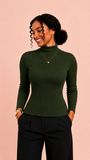 Blusa Canelada Gola Alta Milla